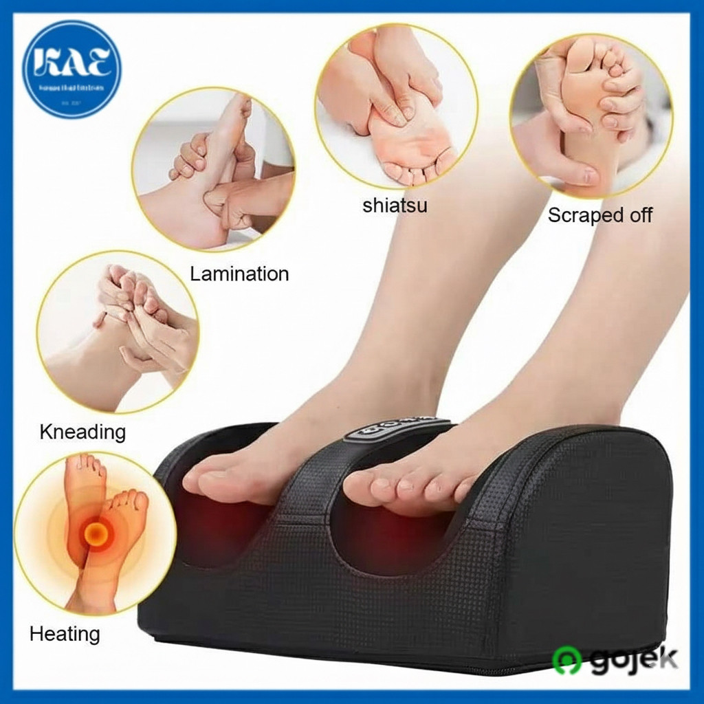 Alat Pijat Kaki Elektrik Terapi Refleksi Getar Kompres Hangat Relaksasi dan Pereda Nyeri Otot
