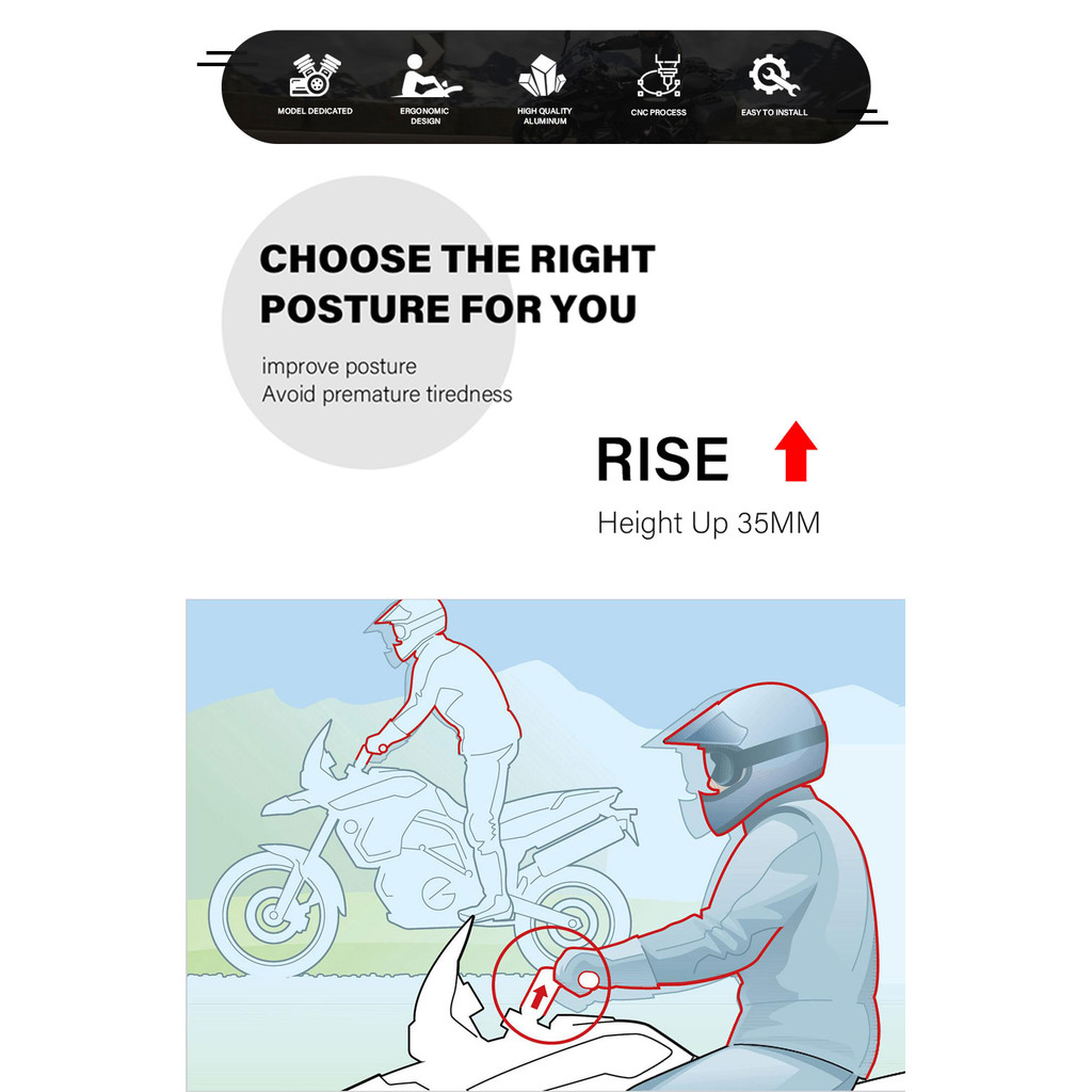 For BMW R1200GS R1250GS LC Adventure ADV S1000XR R 1250 GS Motorcycle Handlebar Riser 32MM Drag Hand