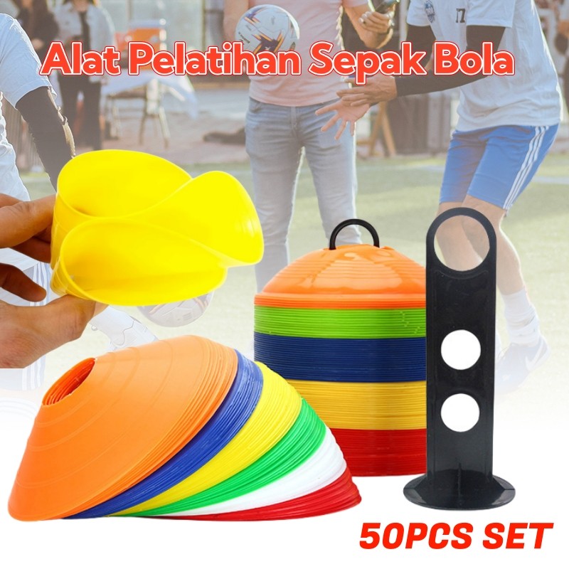 50PCS SET Alat Pelatihan Sepak Bola Cone Sepak Bola Mangkok Bola Training Latihan Atlet Sepak Bola M