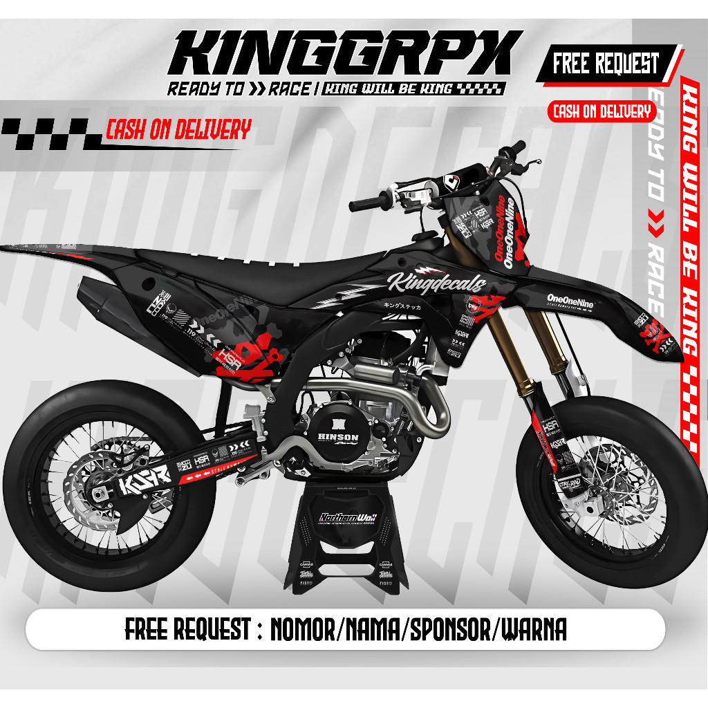 DEKAL / DECAL  STIKER KLX GORDON /  GORDON /  KLX GORDON FULL BODY CUSTOME DESAIN /  STIKER KLX BF 1