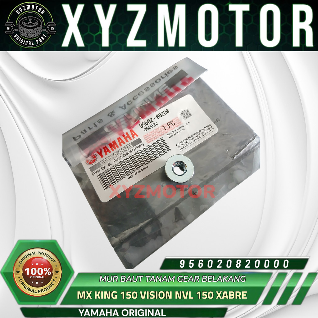 MUR BAUT TANAM GEAR BELAKANG MX KING 150 VISION NVL 150 XABRE 150 YAMAHA ORIGINAL 95602-0820000