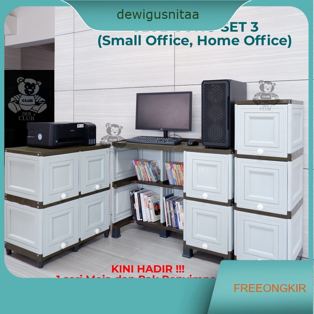 MEJA KERJA MEJA TULIS MINIMALIS CLUB PLASTIK / RAK BUKU / LEMARI BUKU / MEJA KERJA - SOHO