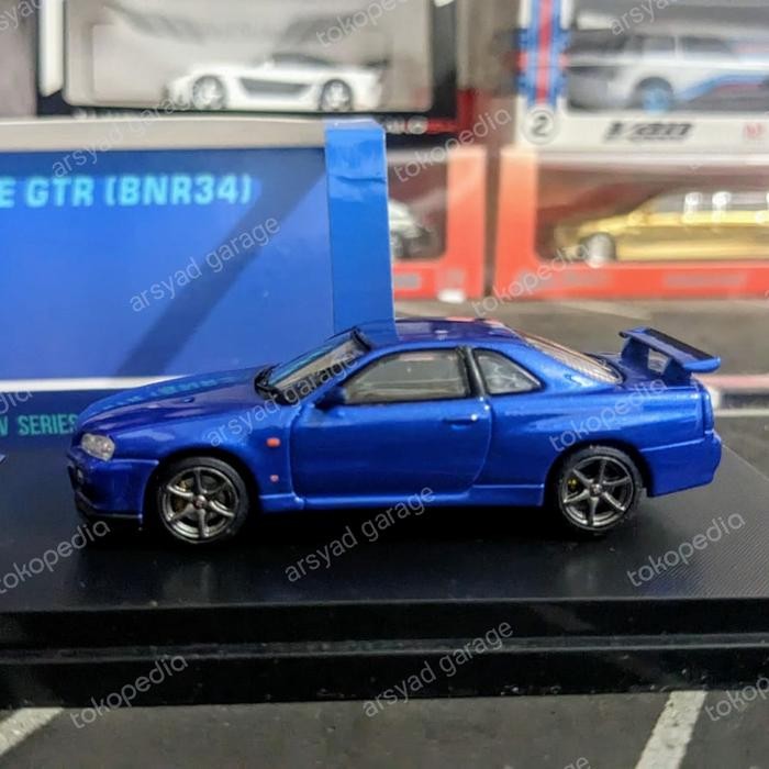 Diecast Stance Hunters Nissan Skyline GTR R34 Vspec II Blue