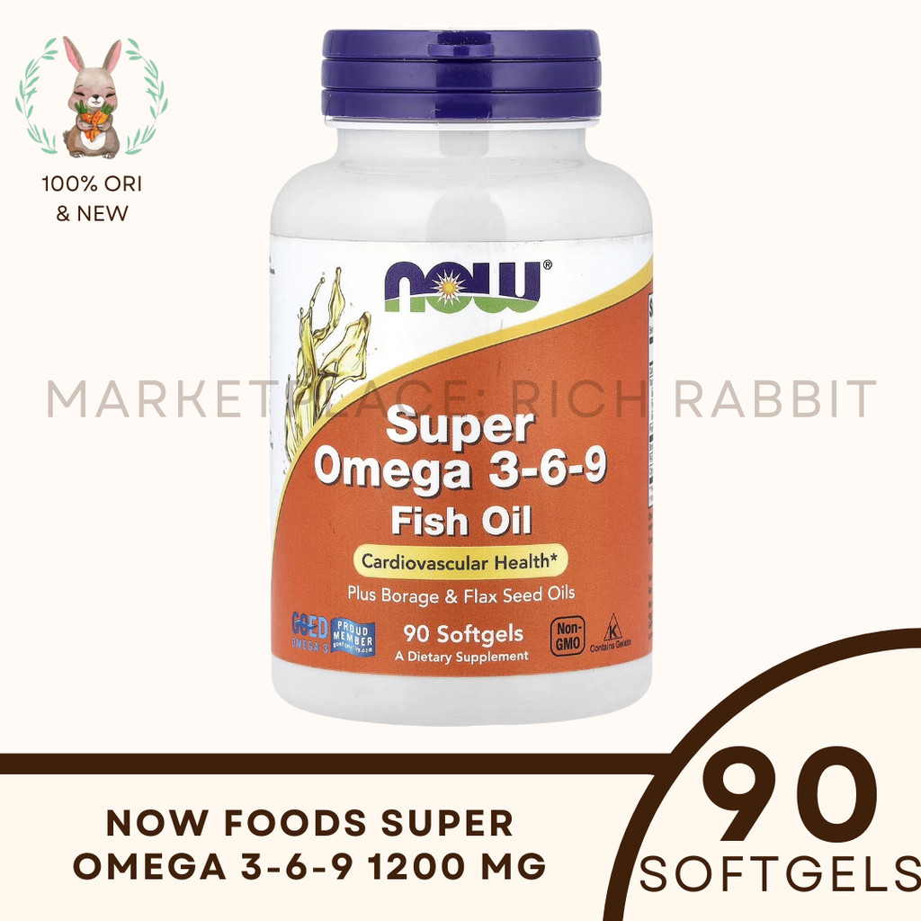 Now Foods Super Omega 369 3-6-9 DHA EPA Ori USA Suplemen Kolesterol Rich Rabbit 100% ORI