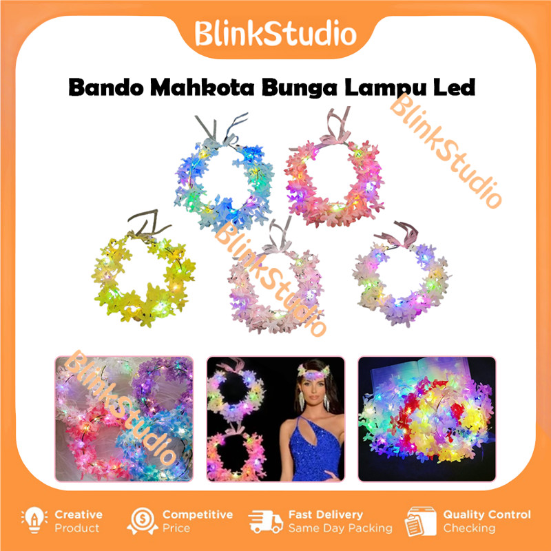 Bando Bunga Led/Bando Bunga Lampu/Bando Led Nyala Anak /Flower Crown