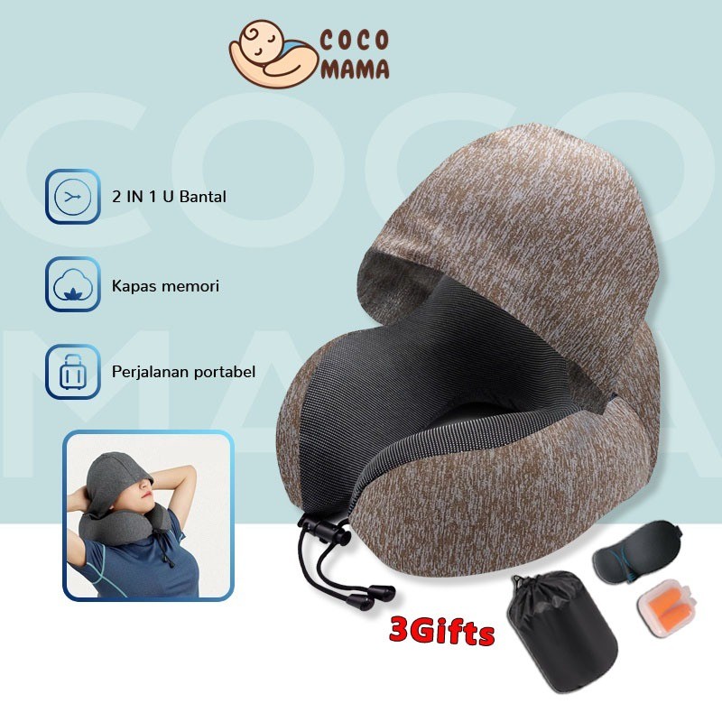 ZAHASHOP Bantal leher traveling bisa dilipat bantal kesehatan leher buat tidur U-shaped Pillow Banta