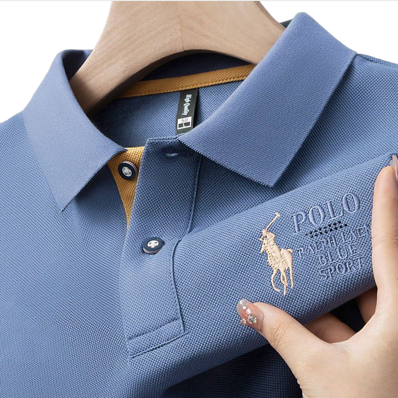 RIRUSHOP kaos berkerah pria premium baju kerah pria bordir mode kaos kerah pria lengan pendek kaos k