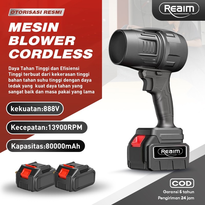 BLOWER CORDLESS PORTABLE Reaim Mesin Blower cordless 888V Jet Fan Turbo Blower Angin Blower Baterai 