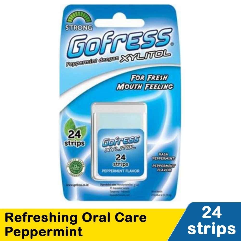 GO FRESS REFRESHING ORAL CARE STRIPS 24 PEPPERMINT