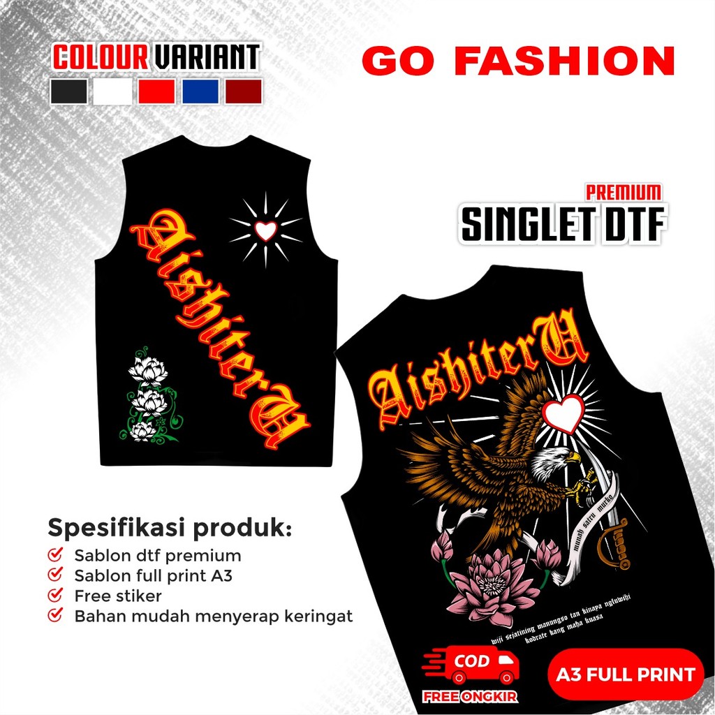 KAOS SINGLET PSHT AISHITERU MUNAH SATRU MURKO WIJI SEJATINING MANUNGSA SINGLET PSHT TERBARU - SINGLE