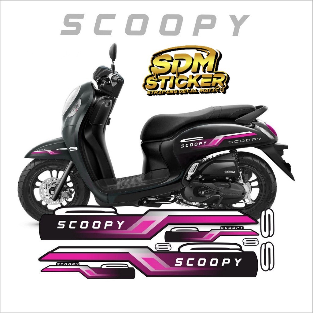 STRIPING VARIASI SCOOPY 2021 LIS MINIMALIS STICKER STIKER LIS  SCOOPY 2021 PINK MAGENTA