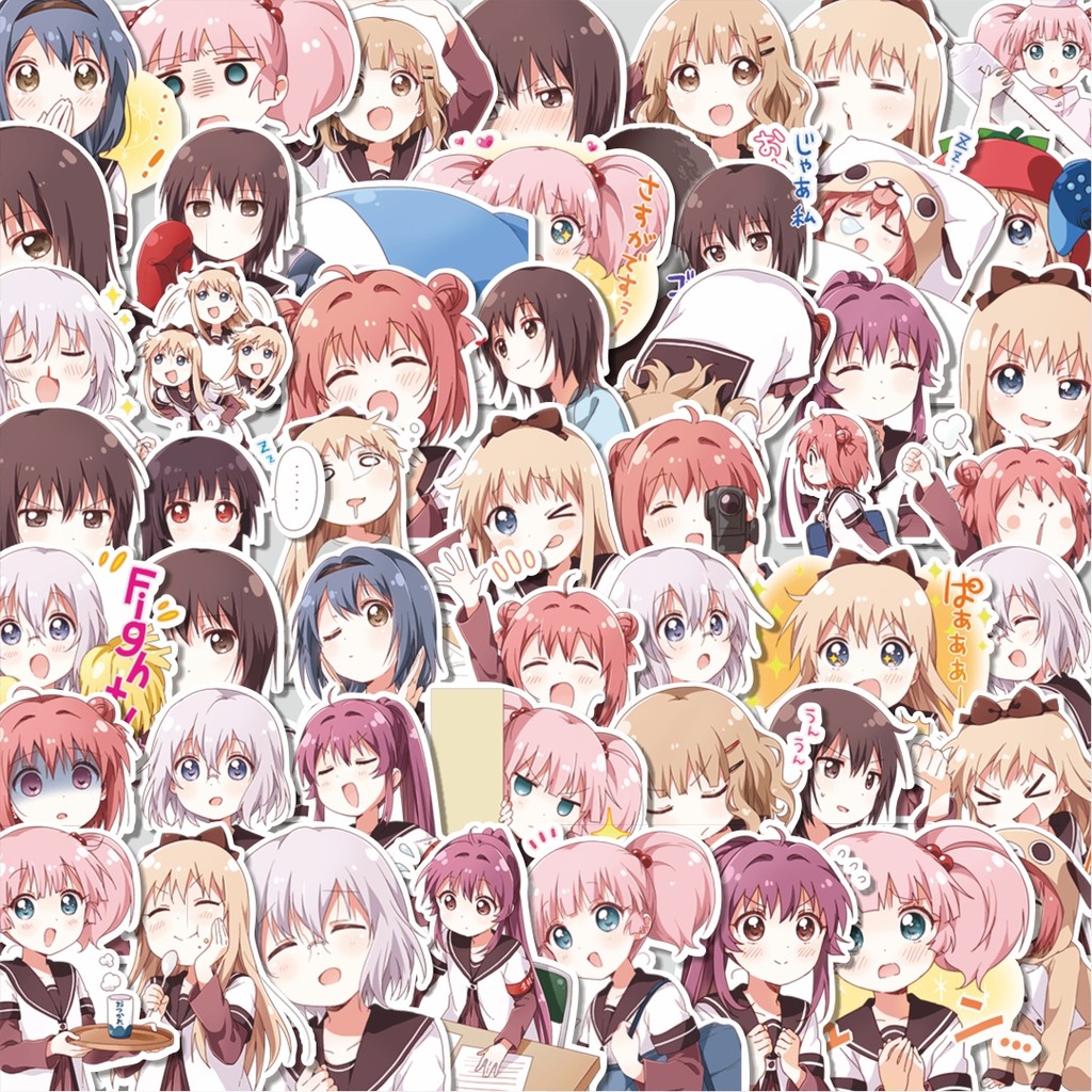 Stiker Cutting Pack stiker Yuru Yuri Chan Isi 100Pcs Series Aesthetic Lucu Keren Untuk Koper Bahan V