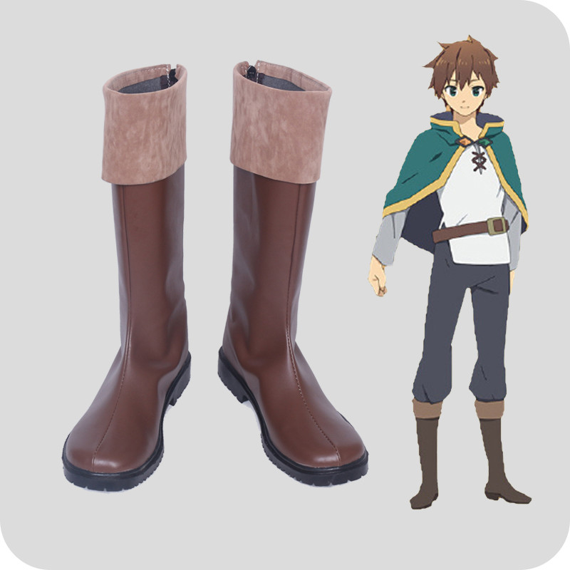 Anime KonoSuba God's Blessing on This Wonderful World Kazuma Satou Custom Cosplay Shoes Boots Hallow