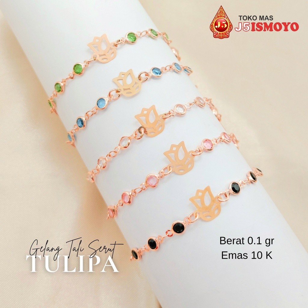 Gelang Tali Serut Kombinasi Emas Tulipa J5 Ismoyo