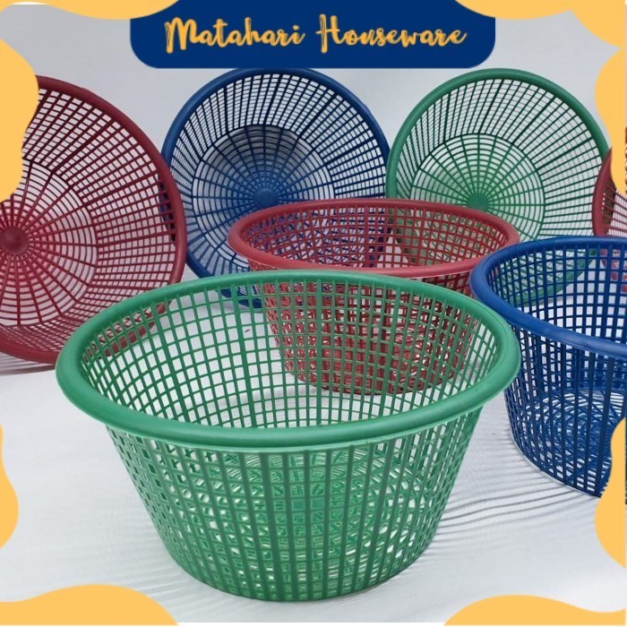 NINJA MEDAN - KERANJANG TELUR KALO KENDURI Bakul Nasi Bulat Plastik Jaring Tempat Serbaguna PECAH BE