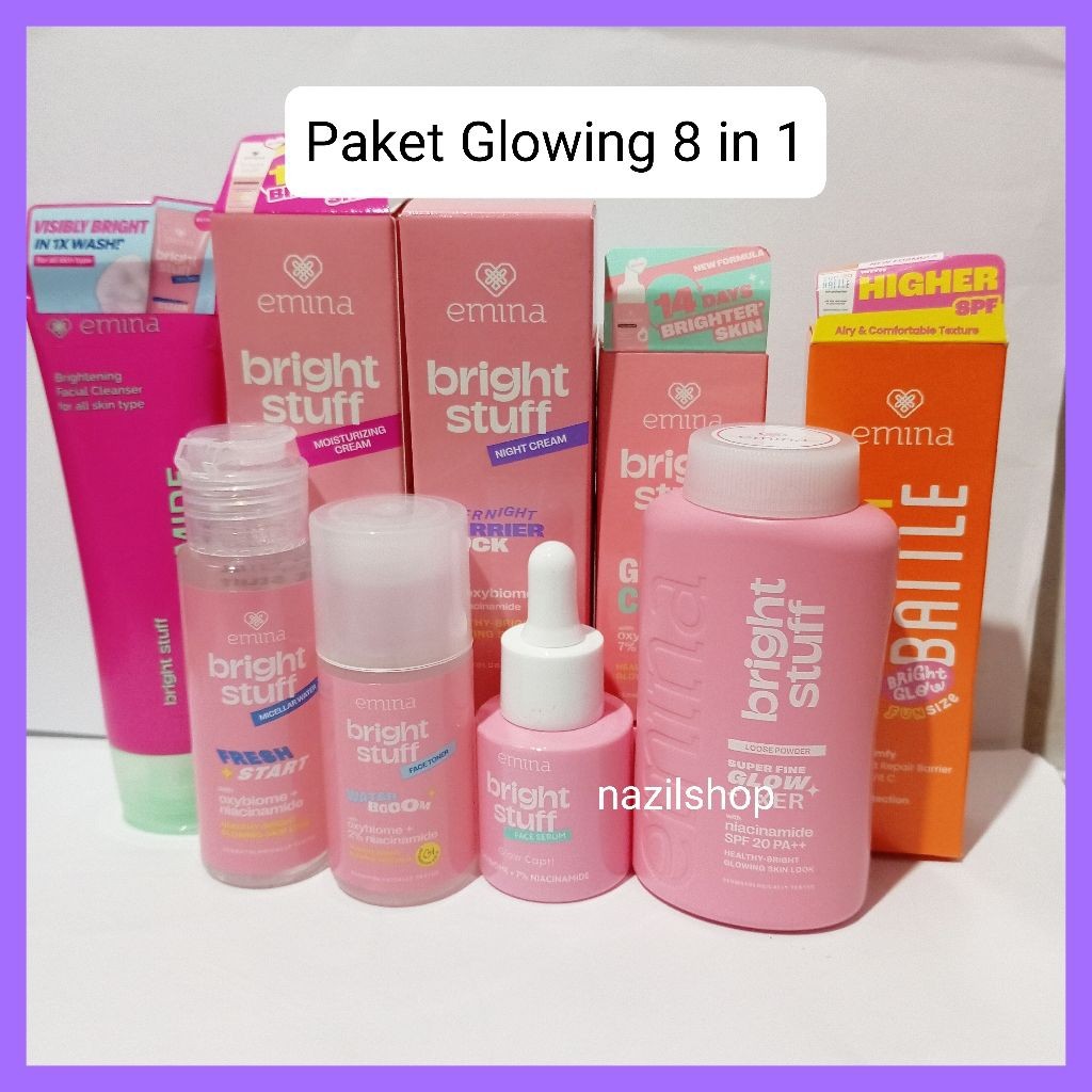 Paket Emina 1 Satu Paket Series Lengkap Komplit Ekonomis / Paket Hemat Emina Bright Stuff Untuk Kuli