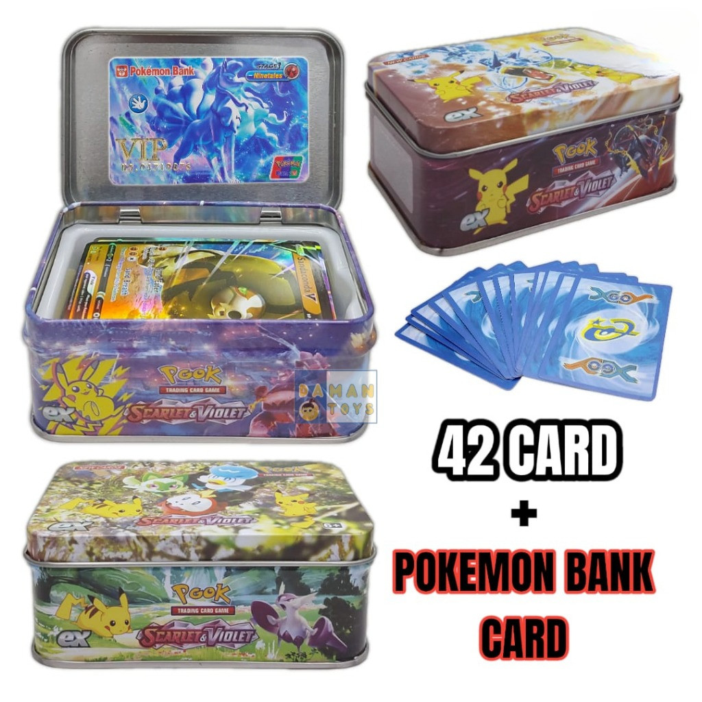 Kartu Pokemon1 Box Kaleng isi 42pcs Murah