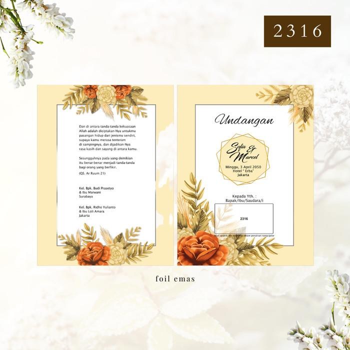 Promo 100 PCS Undangan Kekinian ERBA 2316  – Kartu Undangan Premium, Elegan & Custom Nama | JanjiKit