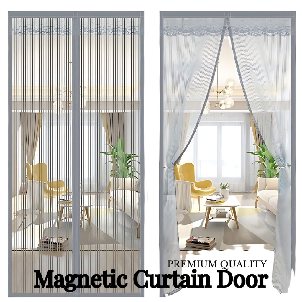 Tirai Magnet Premium Fiberglass Tebal Tidak mudah terbakar / Tirai Pintu kamar anti nyamuk