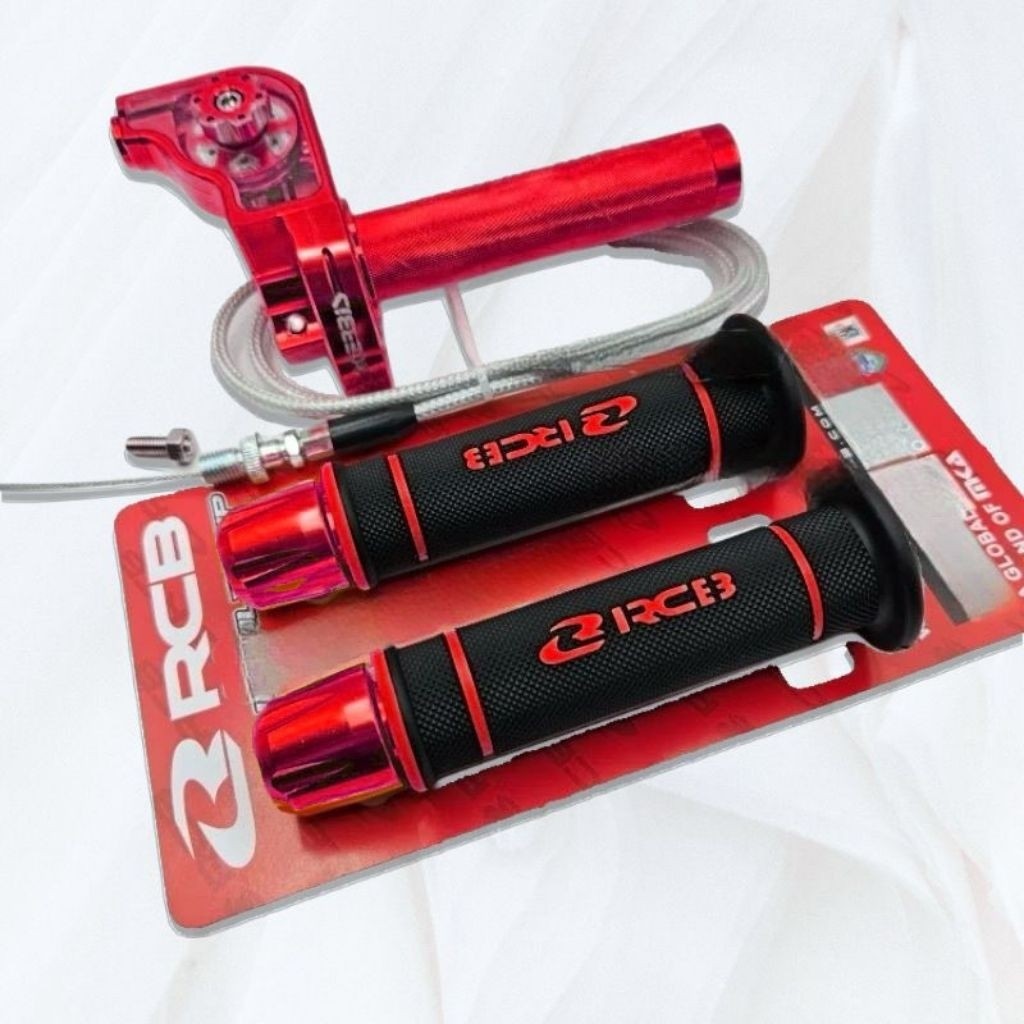 KO Paket Gas Spontan Acerbis V2 Plus 1 Kabel + Handgrip RCB HG55 Original + Jalu Stang Cnc Universal