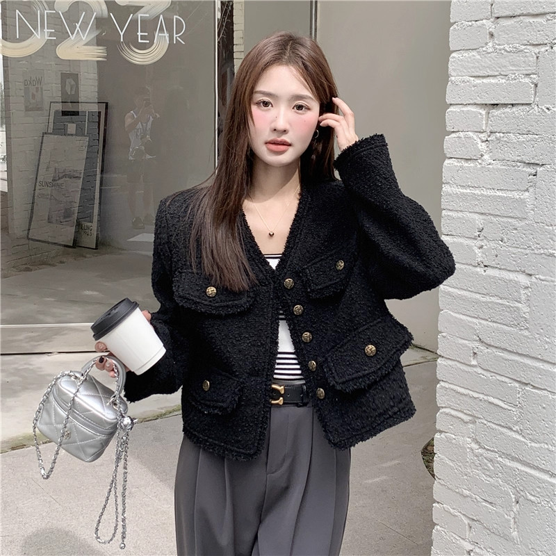 Outer Mewah Brokat Lebaran 2025 outer hitam panjang blazer wanita hitam wanita  korean style XS-2XL