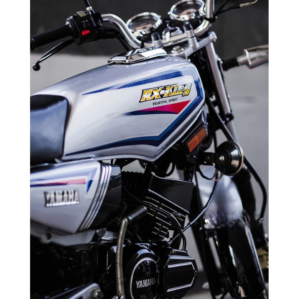 striping rx king 2001 silver set emblem timbul, sriker lis body rx king silver komplit emblem timbul