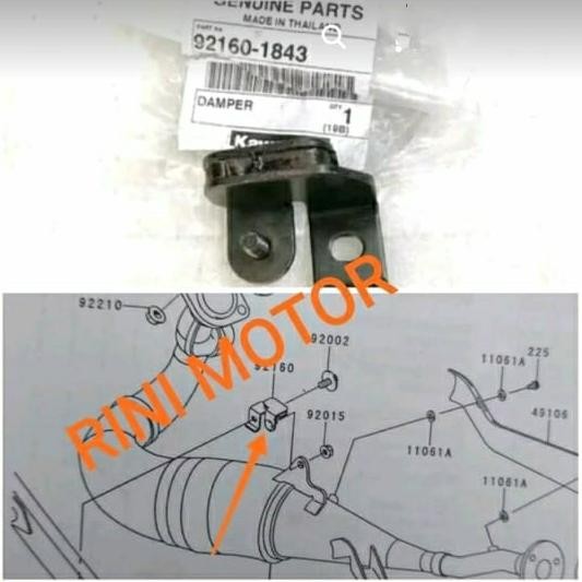 Breket dudukan perut knalpot ninja r ss original