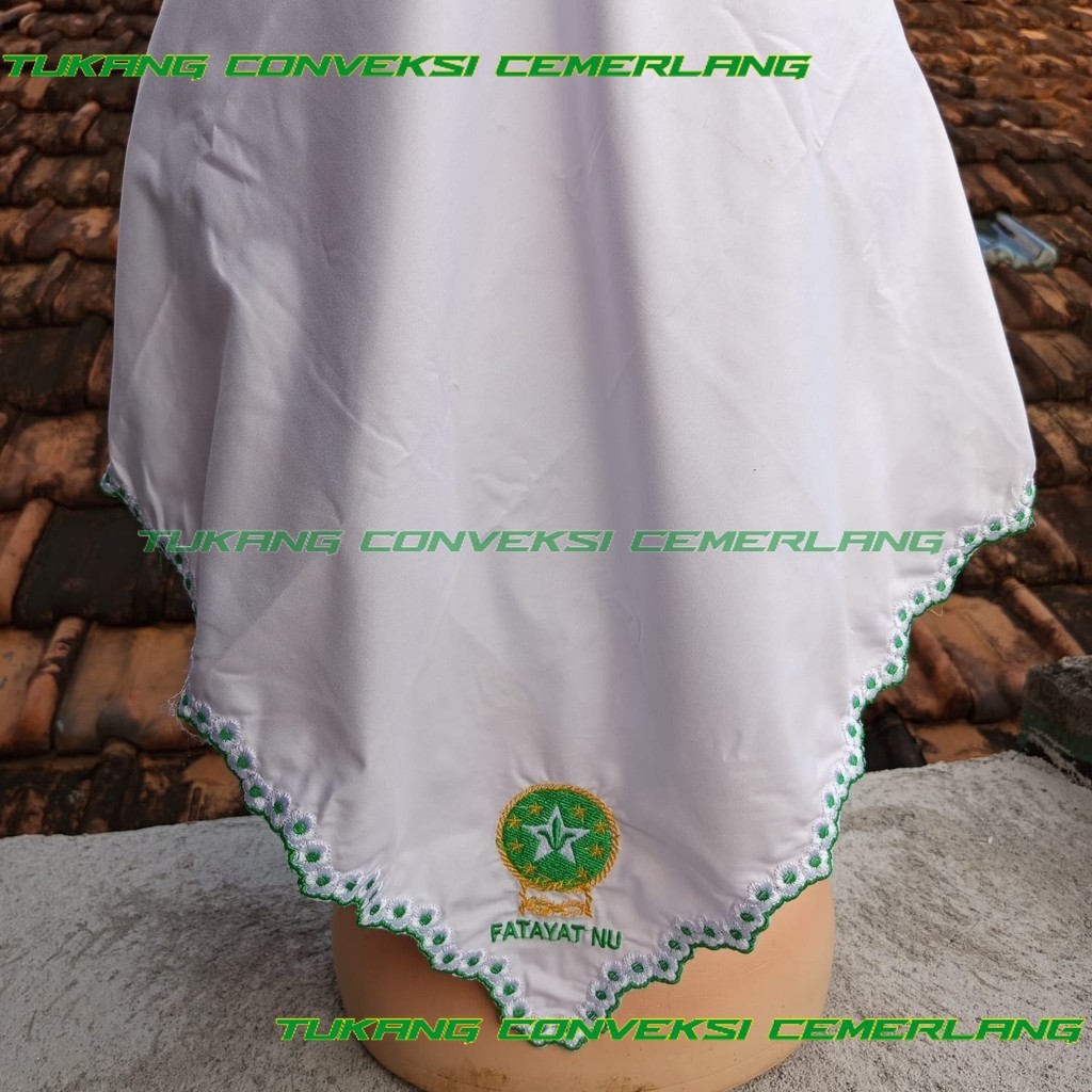 Hijab Fatayat NU Bordir Premium Logo NU Terlaris - Kerudung Fatayat Segi Empat Polos Seragam Organis
