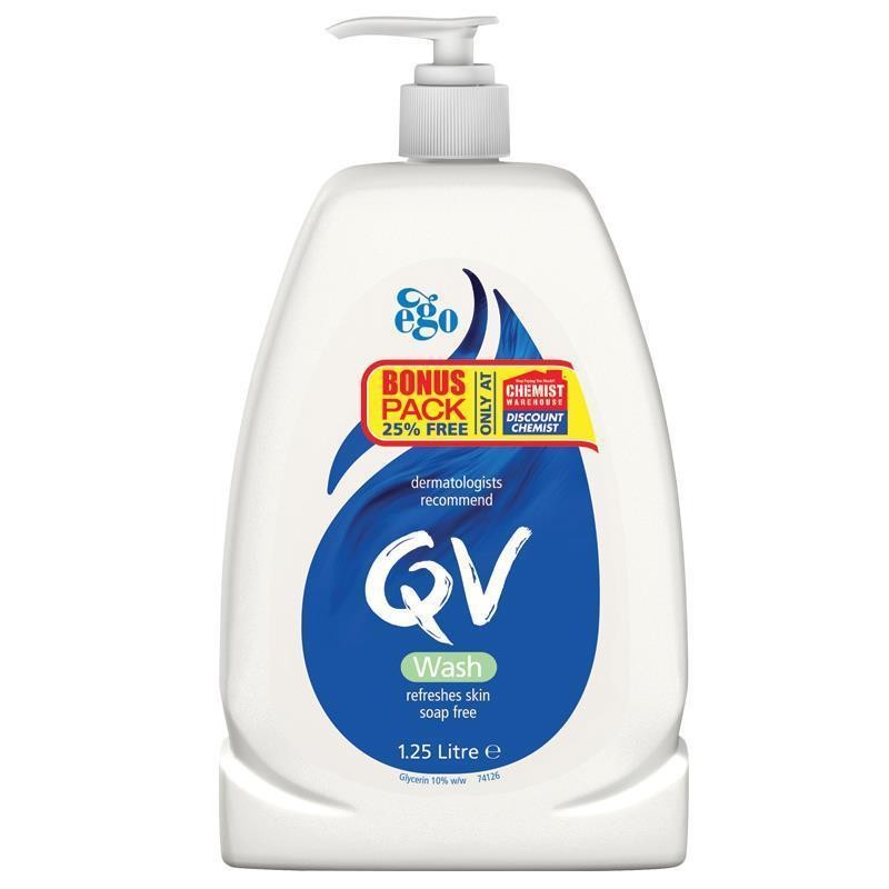 QV Wash 1.25L – Sabun Mandi Cair Lembut untuk Kulit Sensitif & Kering – Gentle Cleanser untuk Kulit 