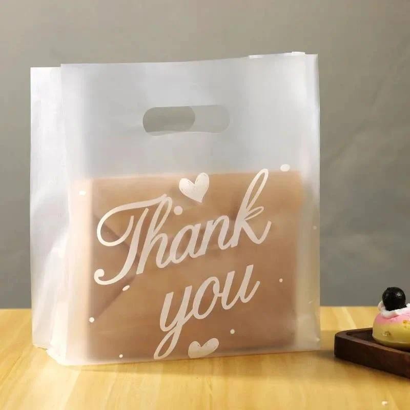 50pcs Thank You Plastic Gift Bags Christmas Candy Cookie Wrapping Bags Wedding Birthday Party Gift W