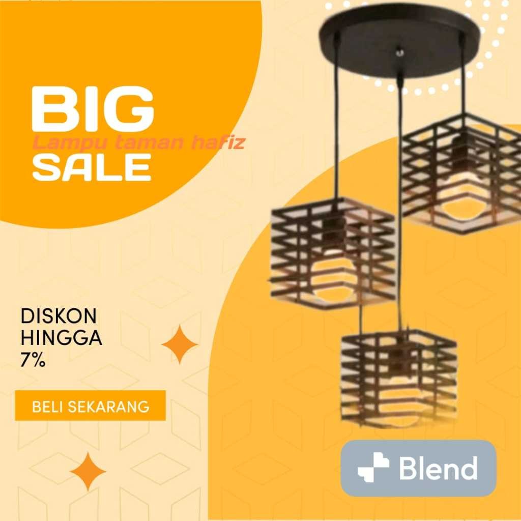 Kap lampu hias gantung indoor 1set free bohlam lampu