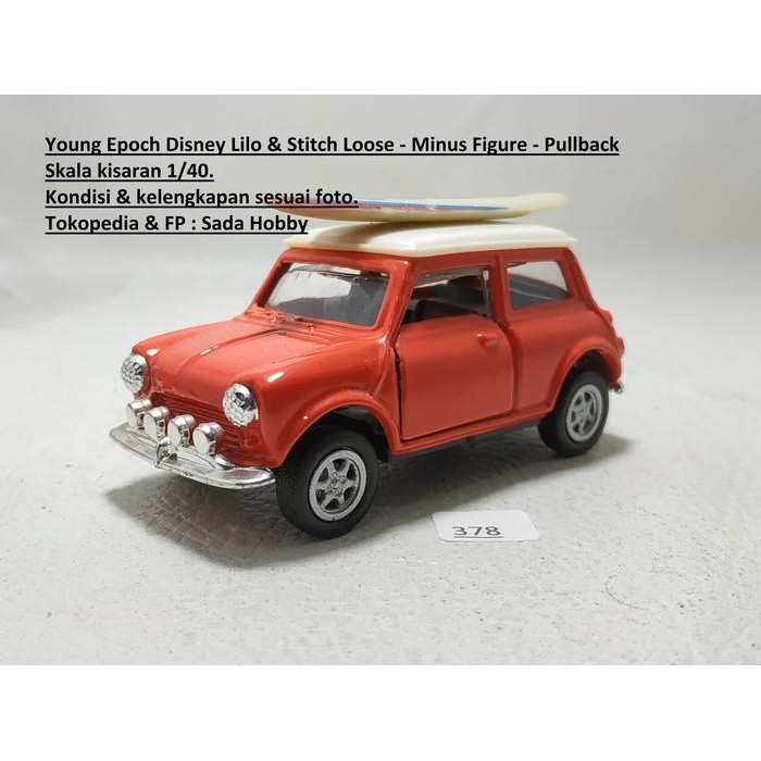 DCT... Diecast Miniatur Young Epoch Disney Lilo And Stitch Morris Mini Cooper Merah Minus Unit Only