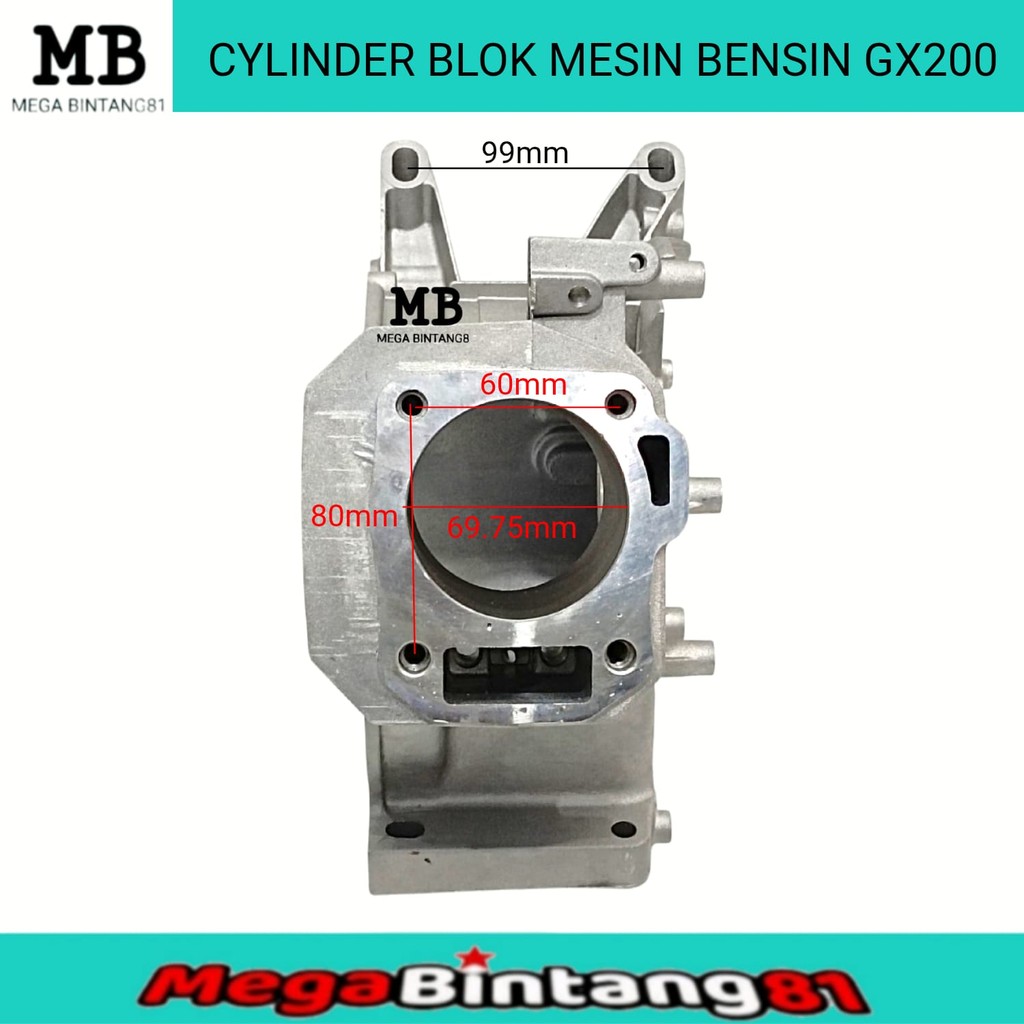 Cylinder Block Boring GX200 GX390 6.5Hp Blok Mesin Cylinder Blok Mesin Engine GX200 GX390 6.5 HP