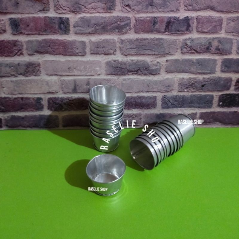 Set 20pcs Cetakan MINI Siomay Dimsum Loyang Kue Bolu Bulat Kukus Cup Cake Aluminium Sambungan