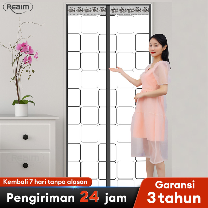 ALLINWAN Tirai Pintu Magnet PVC Khusus Ruang AC Tirai Magnet Elegan bahan plastik PVC Anti Nyamuk Ka