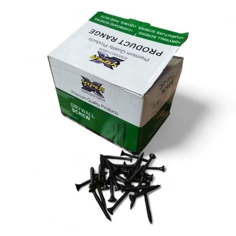 Sekrup Gypsum Baja / Baut Skrup Kayu / Drywall Screw / Skrup Hitam (1") per kotak