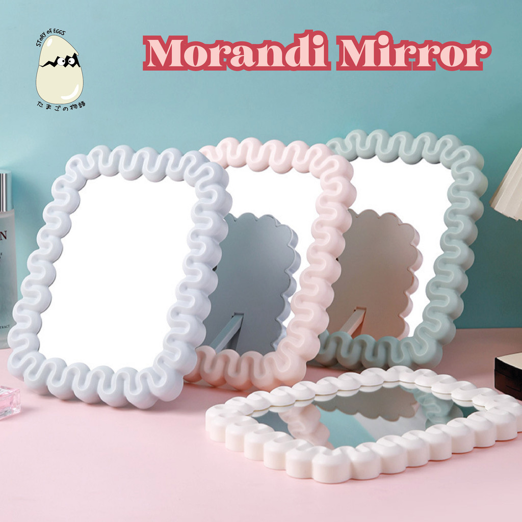 Cermin Aesthetic / Cermin Kecil / Kaca Aesthetic / Cermin Lucu / Morandi Aesthetic Mirror / Cermin