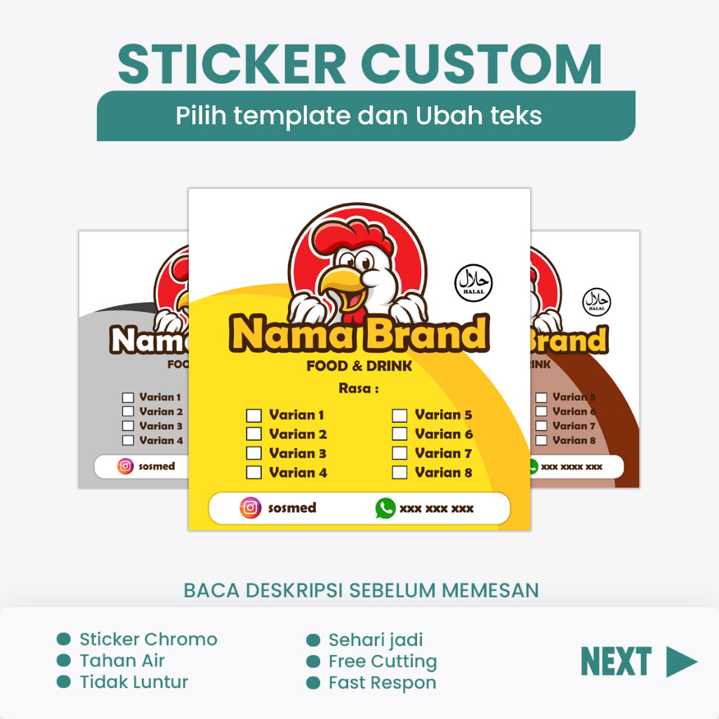 Cetak Sticker Lebel Makanan Stiker catering stiker chromo | logo 16