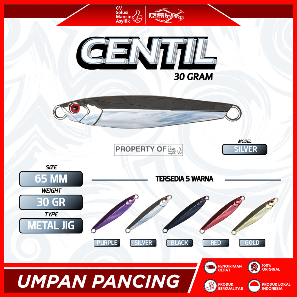 UMPAN RELIX NUSANTARA METAL JIG CENTIL| SIZE 30 GRAM