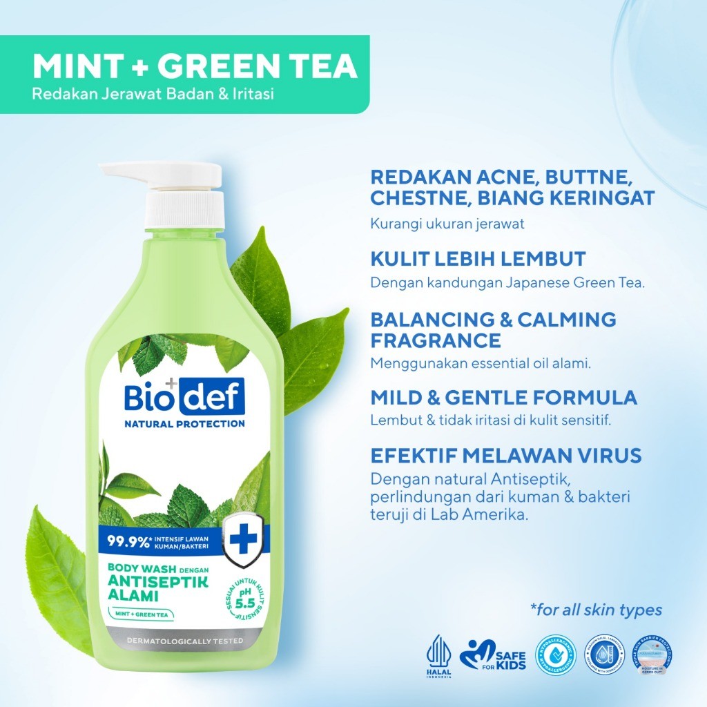 [TWINPACK] Biodef Natural Protection Body Wash 550ml x 2pcs | Anti Bacne, Jerawat Punggung, Anti Bau