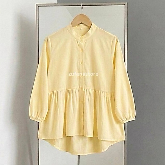 Kyreen Blouse | Atasan Kemeja Wanita Rufle Rayon Twill Polos Busui Friendly