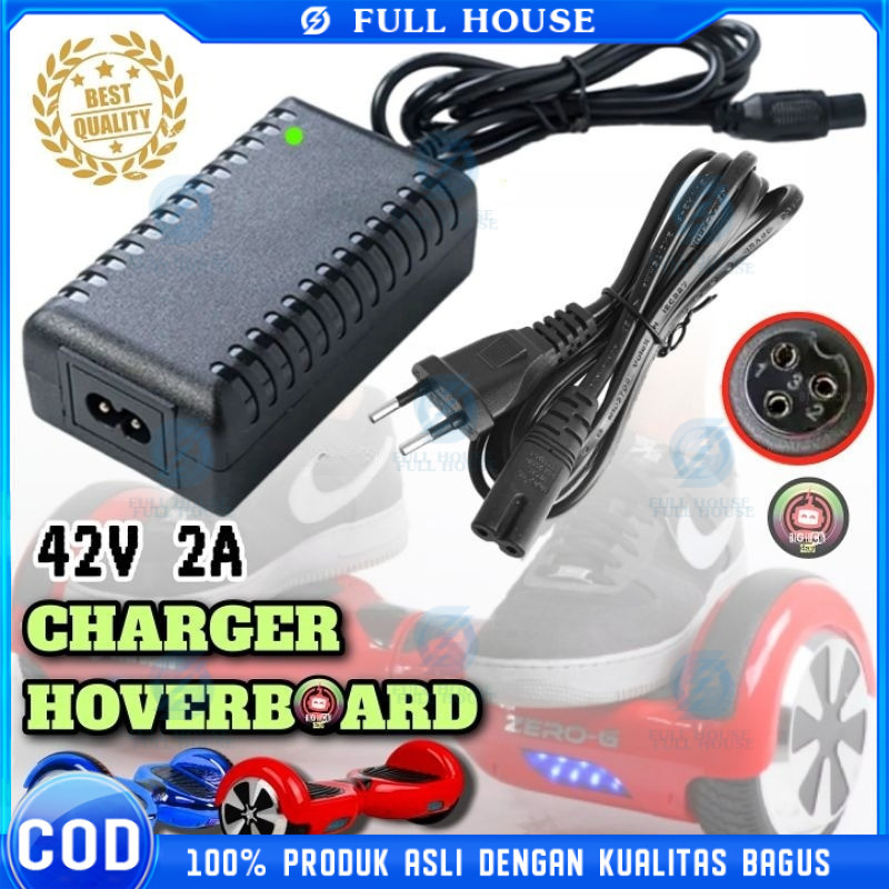 CHARGER HOVERBOARD / MINI SEGWAY A8 / F1 6.5INCH 7INCH 8INCH 10INCH UNIVERSAL 36V OUTPUT 42V 2A CASA