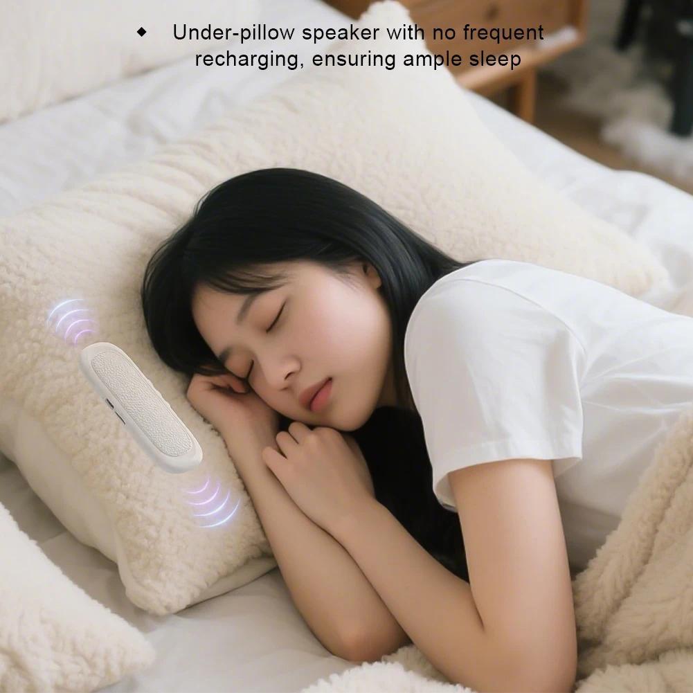 Pillow Speaker Bone Conduction Pillow Speaker Timing Function Stereo Bass Portable Under Pillow Spea