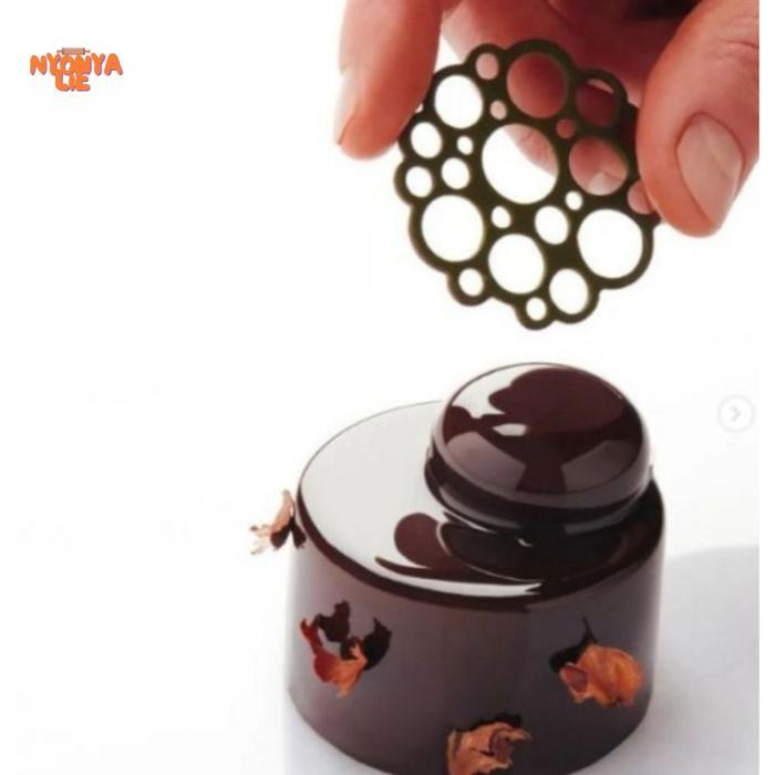 SALE =Limited Stok = LST59 Cetakan Silikon Tuile COOKIES FLOWER CIRCLE Mould Mold Garnish Coklat Dek