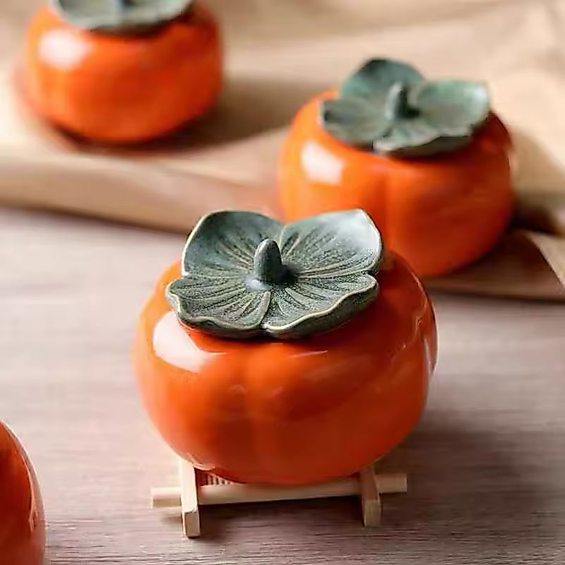 [ Unne.Versal ] - Jar keramik toples penyimpanan kecil lucu unik/Persimmon storage jar/hamper souven