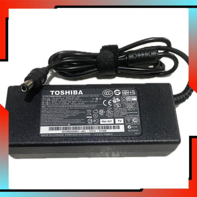 Promo Adaptor Charger Toshiba 15V 5A Portege M200,M700,M400,M3500,R200 Tecra A7 A8 A9 A10 portege Se