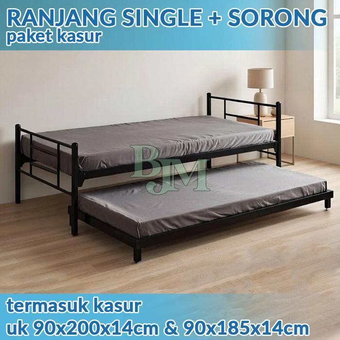 RANJANG SINGLE SORONG & KASUR BUSA RANJANG TINGKAT RANJANG 2 SUSUN RANJANG BESI BUNKBED