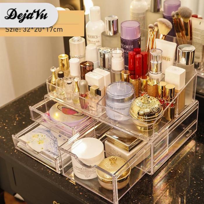 lv Dejavu Kotak Make Up Acrylic Rak Kosmetik Organizer Rak Serbaguna Storage Box Cosmetic HRM302 - S