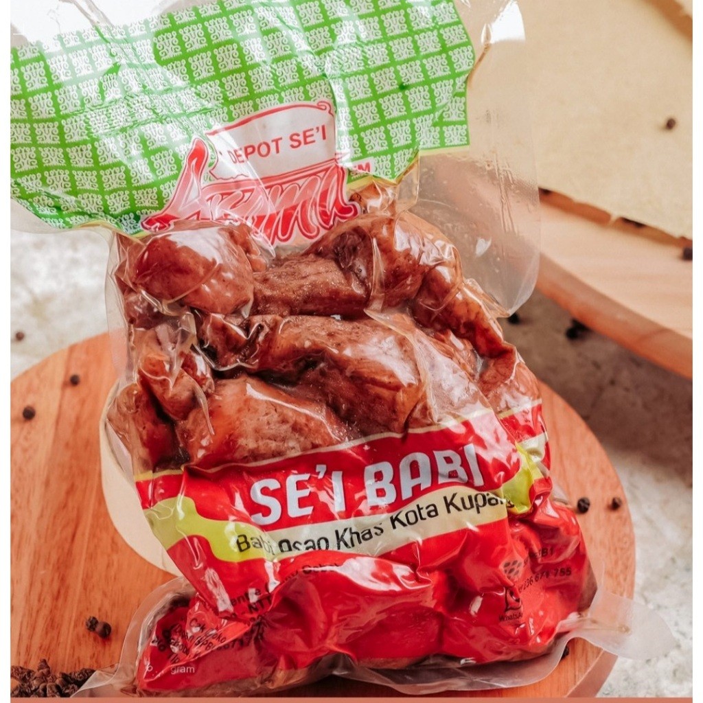 TERLARIS SEI BABI - SEI AROMA BABI ASAP ASLI KUPANG NTT 500 GRAM     Berkualitas