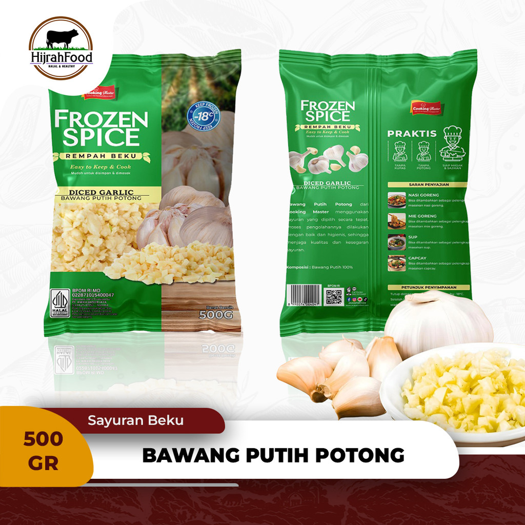 

Cooking Master Diced Garlic Frozen - Bawang Putih Potong Beku - 500 gr